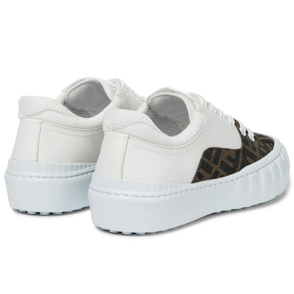 Fendi Force Brown FF Canvas White Platform FF Logo Low Top Trainer Sneaker 39 - Picture 10 of 12